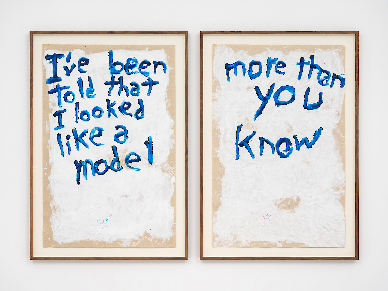 *I Looked Like A Model*, 2014, from the series 'Blind Transgender With AIDS', Acrylic on paper, 97.3 x 67.3 x 3.5 cm framed, diptych, each of two