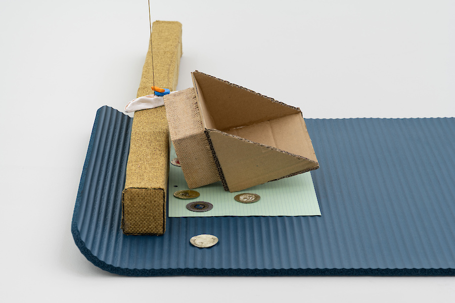 Detail view, Untitled, 2026, Mixed media, 73 x 514 x 220 cm, Installed dimensions variable