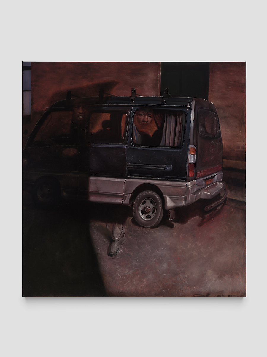 *The passenger*, 2025, Oil on linen, 170 x 162 x 2.5 cm