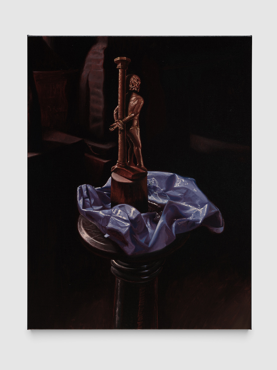 *The pole (The father)*, 2025, Oil on linen, 85 x 65 x 2.5 cm cm