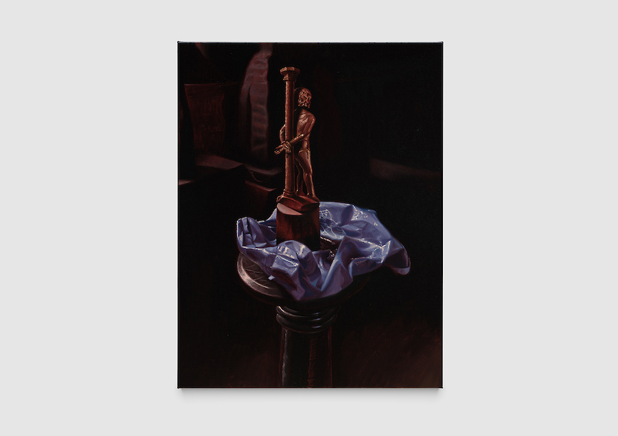 *The pole (The father)*, 2025, Oil on linen, 85 x 65 x 2.5 cm cm