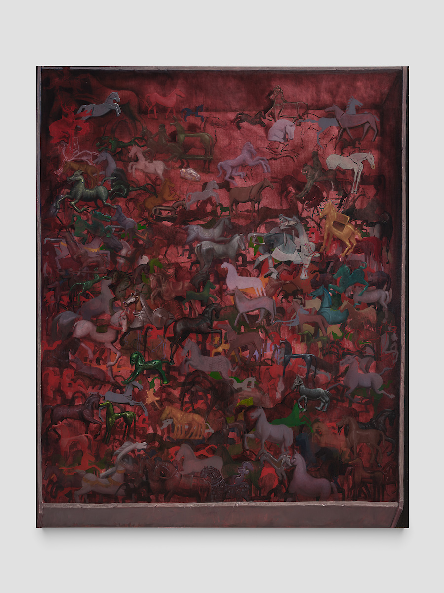 *A box filled with a thousand horses*, 2025, Oil on linen, 184 x 149 x 2.5 cm