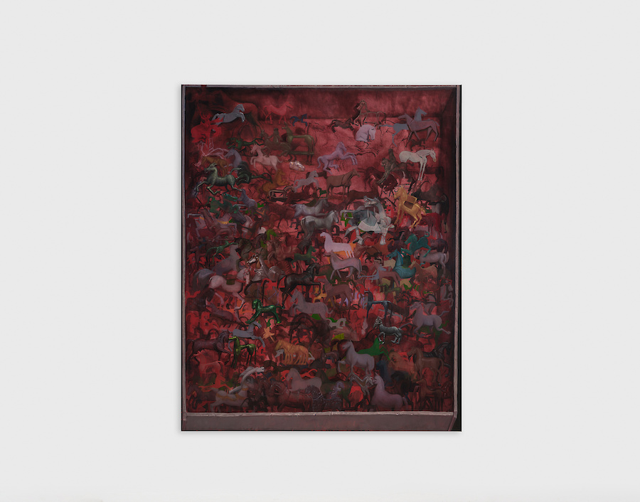 *A box filled with a thousand horses*, 2025, Oil on linen, 184 x 149 x 2.5 cm