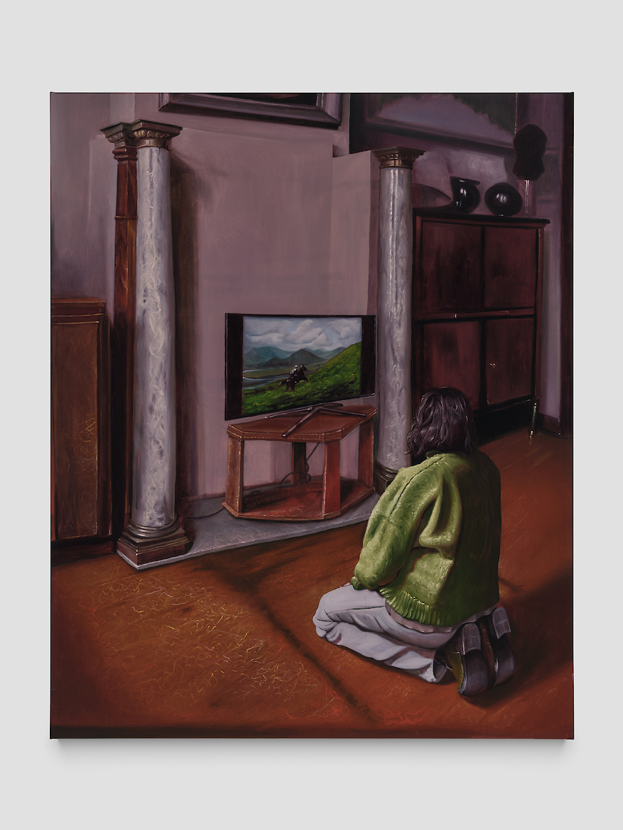 *The quiet man*, 2025, Oil on linen, 184 x 149 x 2.5 cm