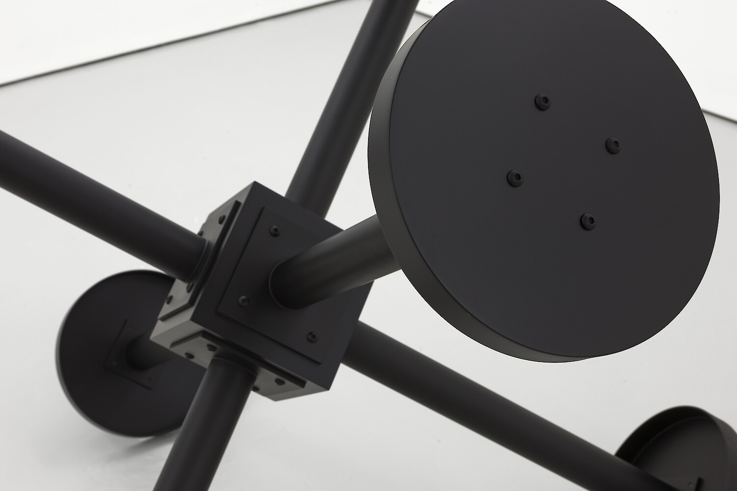 Detail View, *Riot I*, 2019, Stainless steel with 2k painted finish, 142.2 x 142.2 x 142.2 cm (56 x 56 x 56 in)