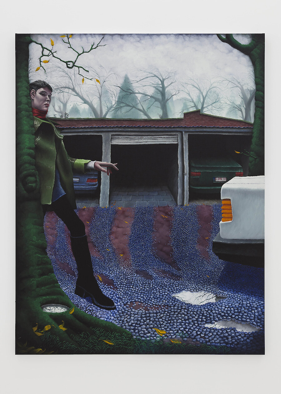 *Travelling secrets,* 2019, Oil and ink on linen, 180 x 140 cm