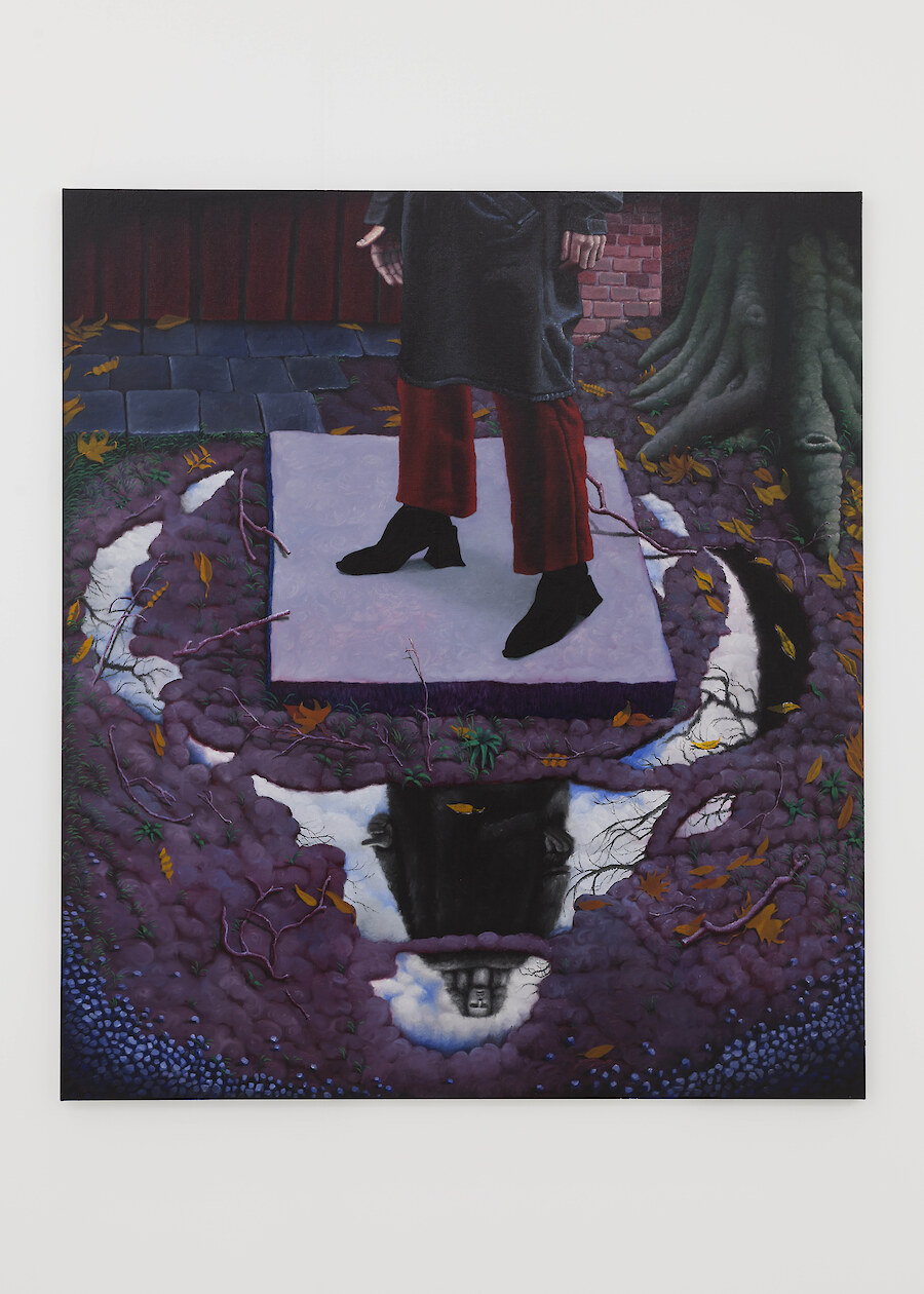 *When the leaves began to turn,* 2019, Oil and ink on linen, 170 x 150 cm