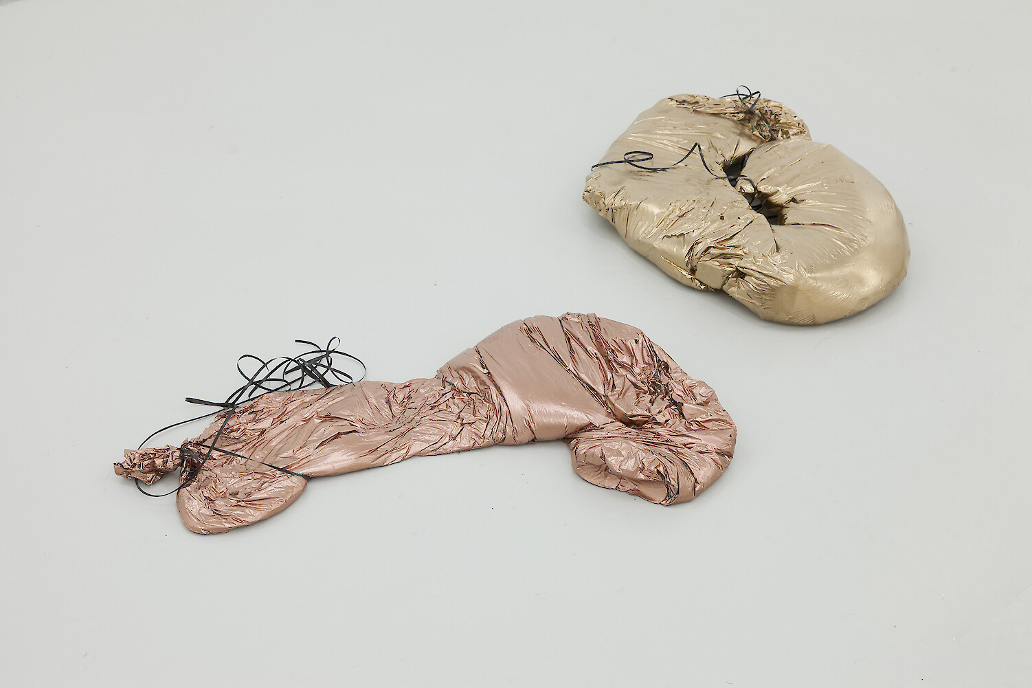 *6, j*, 2018 (each), polymer-based plaster, acrylic paint (each), 9 x 64 x 57 cm & 9 x 84 x 41 cm