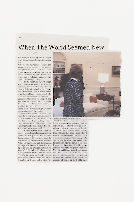 Detail View, *When The World Seemed New*, 2018, inkjet on newsprint, 55 x 41.5 x 2.5 cm