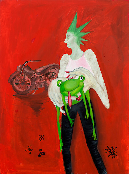 Quintessa Matranga, *Frogtown*, 2017, oil on canvas, 101.6 x 76.2 cm