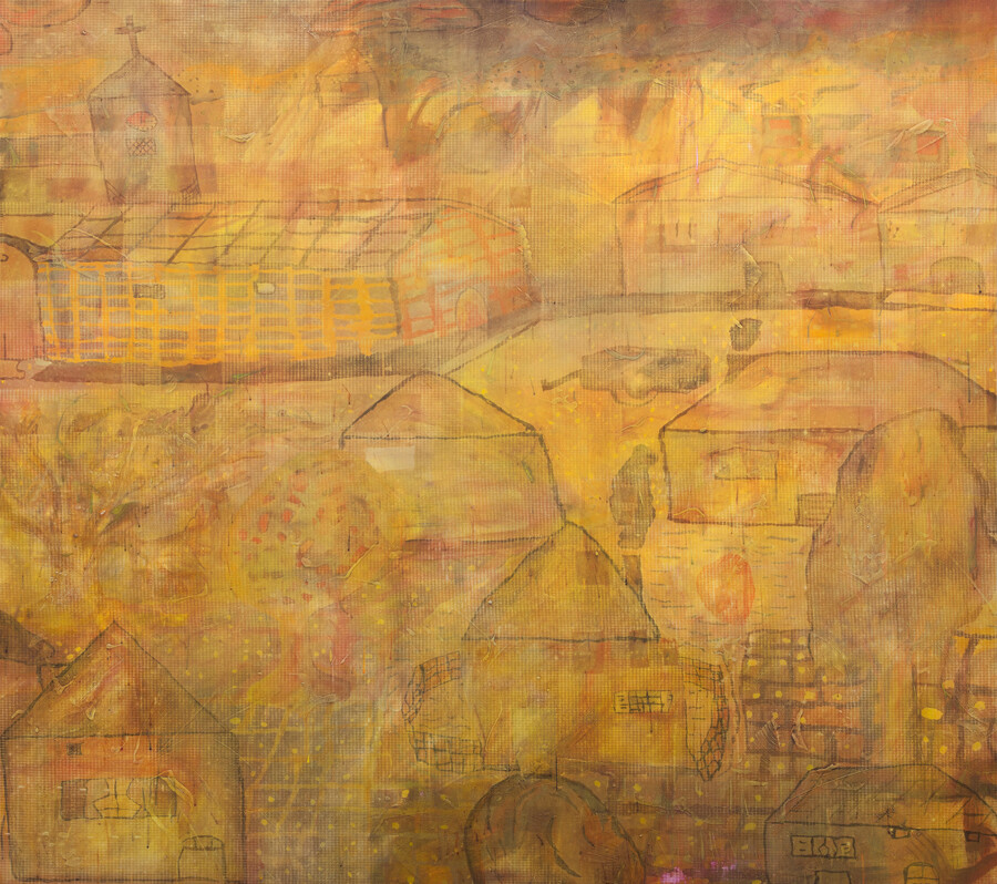 Lukas Quietzsch, *Untitled*, 2017, 160 x 180 cm, gouache on canvas