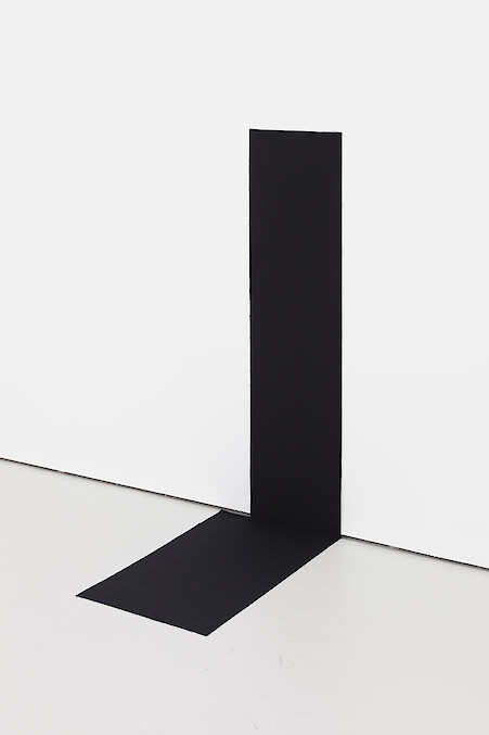 Kitty Kraus, *Untitled*, 2007, Suit cloth black 9mm, 118.3 x 33.6/70.3 x 43.7 cm