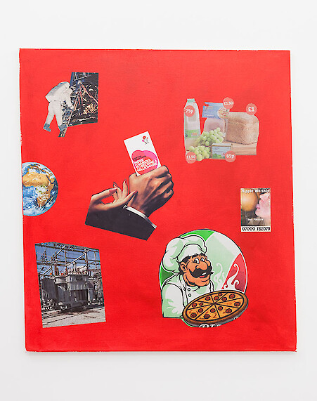 *party politics*, 2016, acrylic on canvas with mixed media, 99.5 x 89.5 x 2 cm (left) & 79.5 x 69.5 x 2 cm (right)