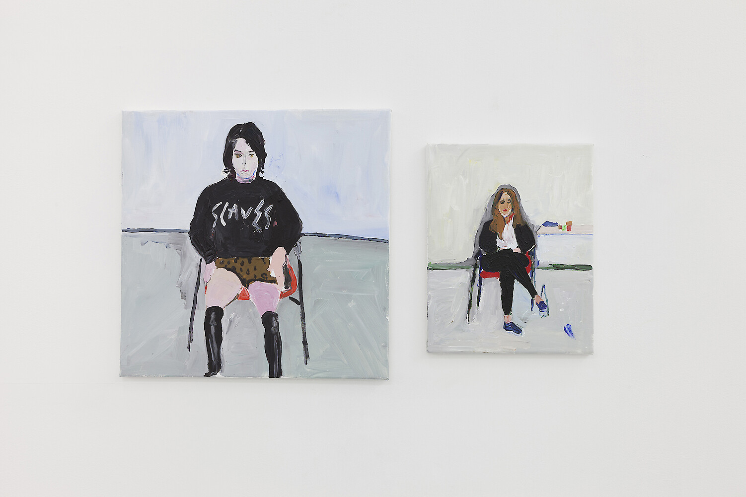 *Untitled*, 2015, Acrylic on canvas, 46 x 46 cm (left), 35 x 28 cm (right)