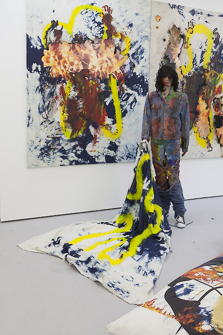 *2557 (Painting with history in a room filled with men with funny names 2)*, 2014, Installation view