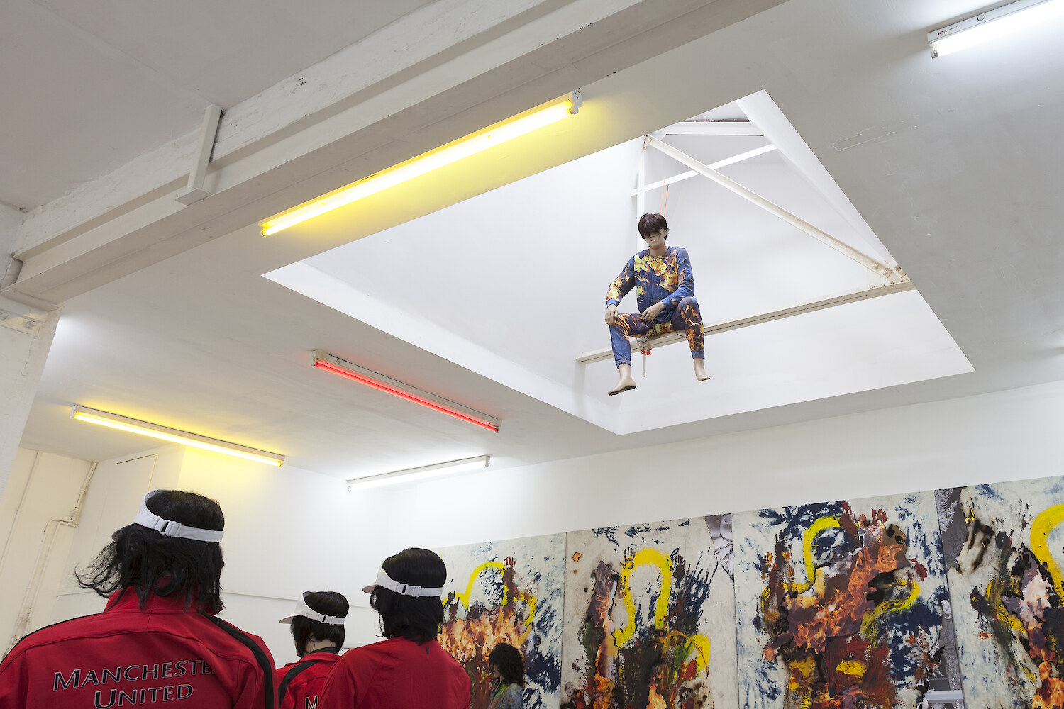 *2557 (Painting with history in a room filled with men with funny names 2)*, 2014, Installation view