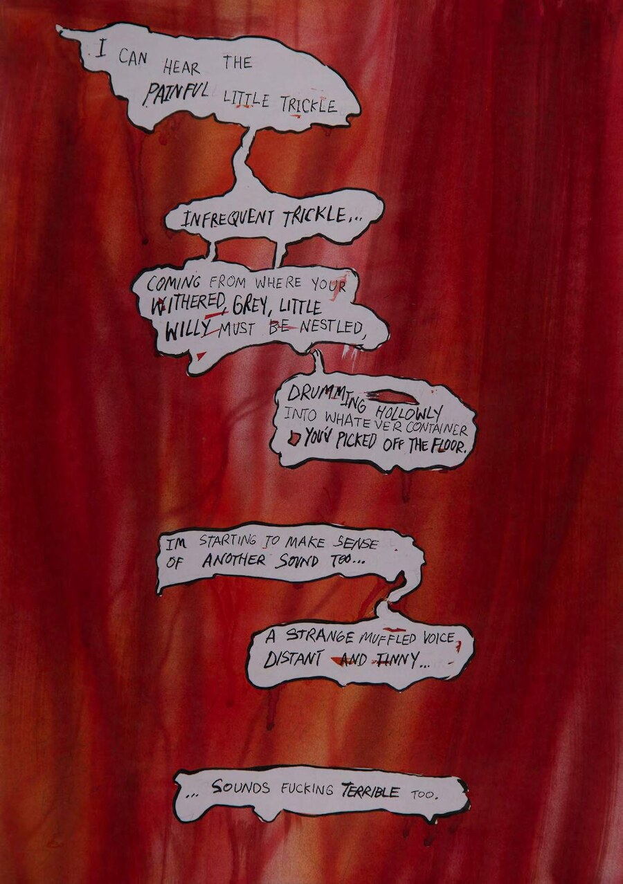 Stuart Middleton, Worm (detail), 2014, 2 projector slide show with drawings, 25 min Download comic PDF version of Worm