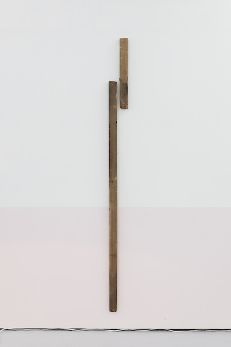 Henrik Olesen, *Air Portrait*, 2014, Wood and metal, 196 x 16 x 3 cm