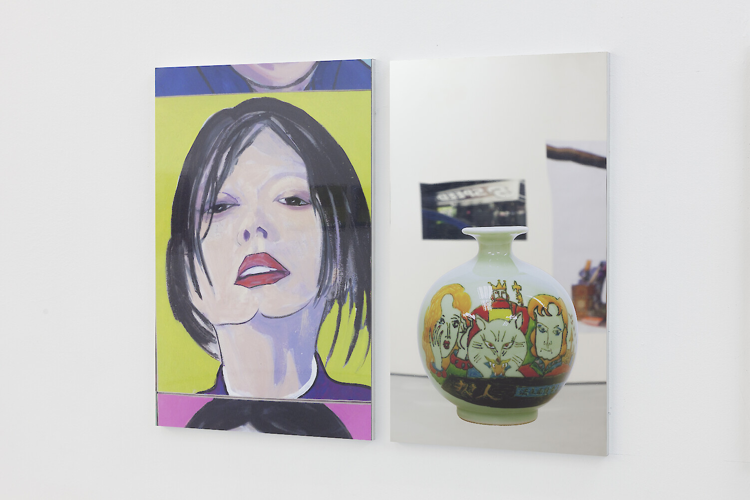 *TLYA 25_Bob’s headshot/TLYA 26_King pot*, 2014, Fujiflex on dibond and digital print on stainless steel, 70.5 x 46.5 cm and 69 x 41 cm