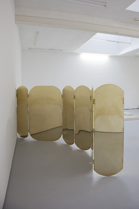 *Desires are already memories*, 2013, Brass, perspex, 148 x 384 x 1 cm