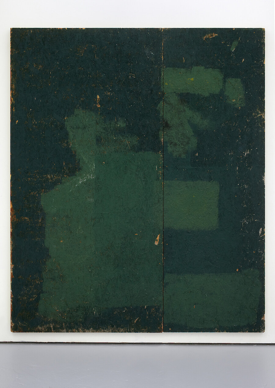 *Untitled*, 2013, Plywood, loft insulation, cardboard, gaffa tape, bulkheads, 244 x 203 cm