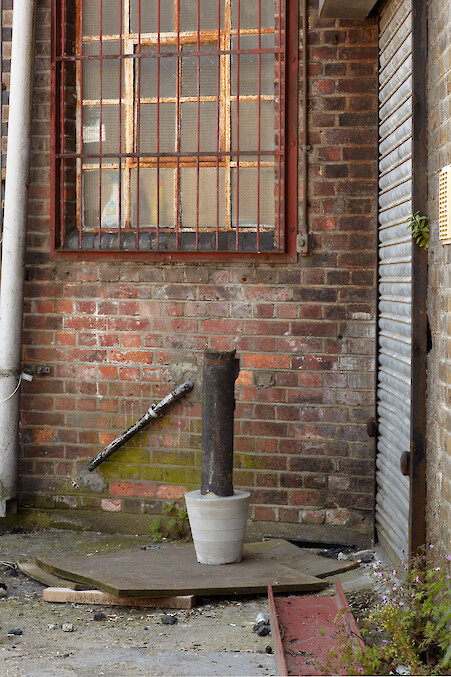 *Identical Strangers (1-10)*, 2013, Rainwater pipes, concrete, Dimensions variable