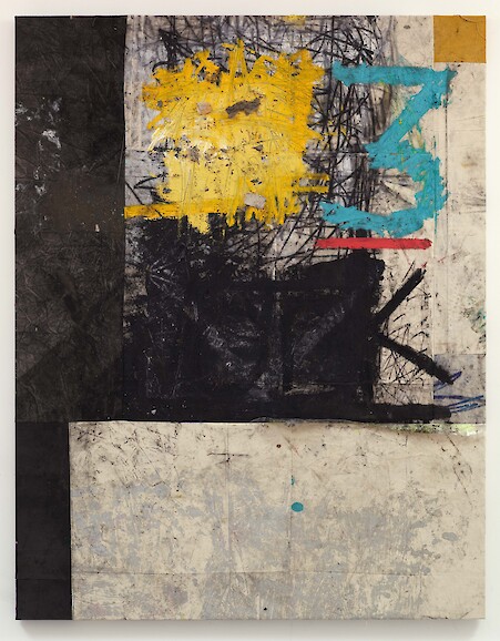 *3*, 2013, Oil paint, oil stick, dirt, 225 x 175 cm