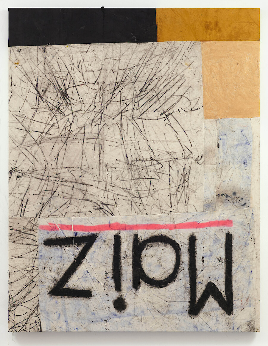*nothing gold can stay*, 2013, Oil paint, oil stick, dirt, 225 x 175 cm