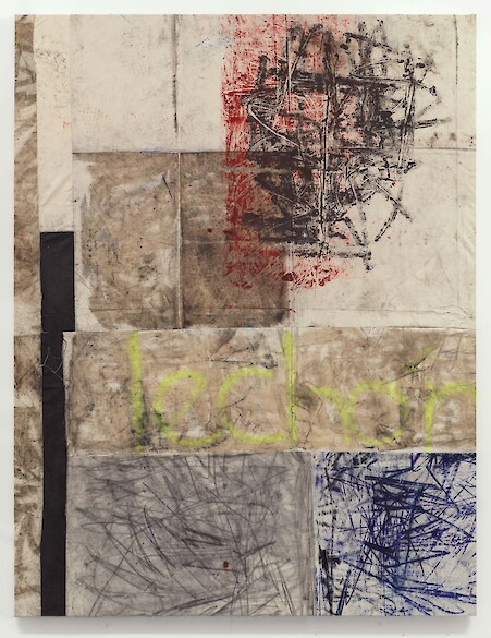 *untitled*, 2013, Oil paint, oil stick, dirt, 250 x 195 cm