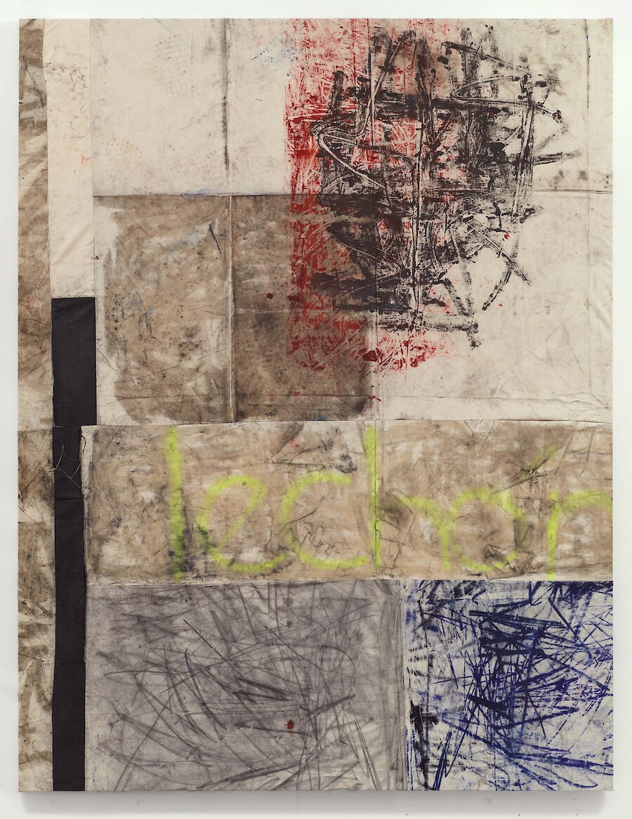 *untitled*, 2013, Oil paint, oil stick, dirt, 250 x 195 cm