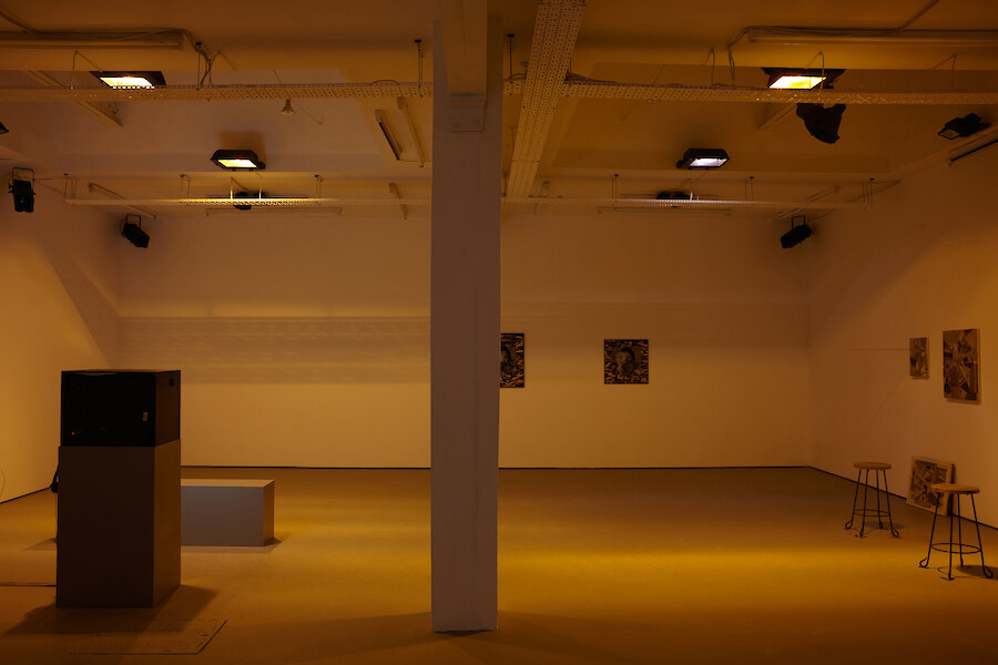 Casper Perrin Yoakum, *Untitled*, 2012, Lights, lift panel, electronic controllers. Engineered by Matt Curtis-Knight