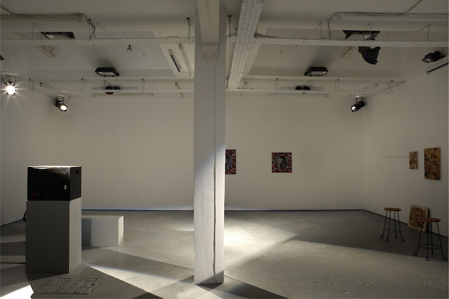 Casper Perrin Yoakum, *Untitled*, 2012, Lights, lift panel, electronic controllers. Engineered by Matt Curtis-Knight