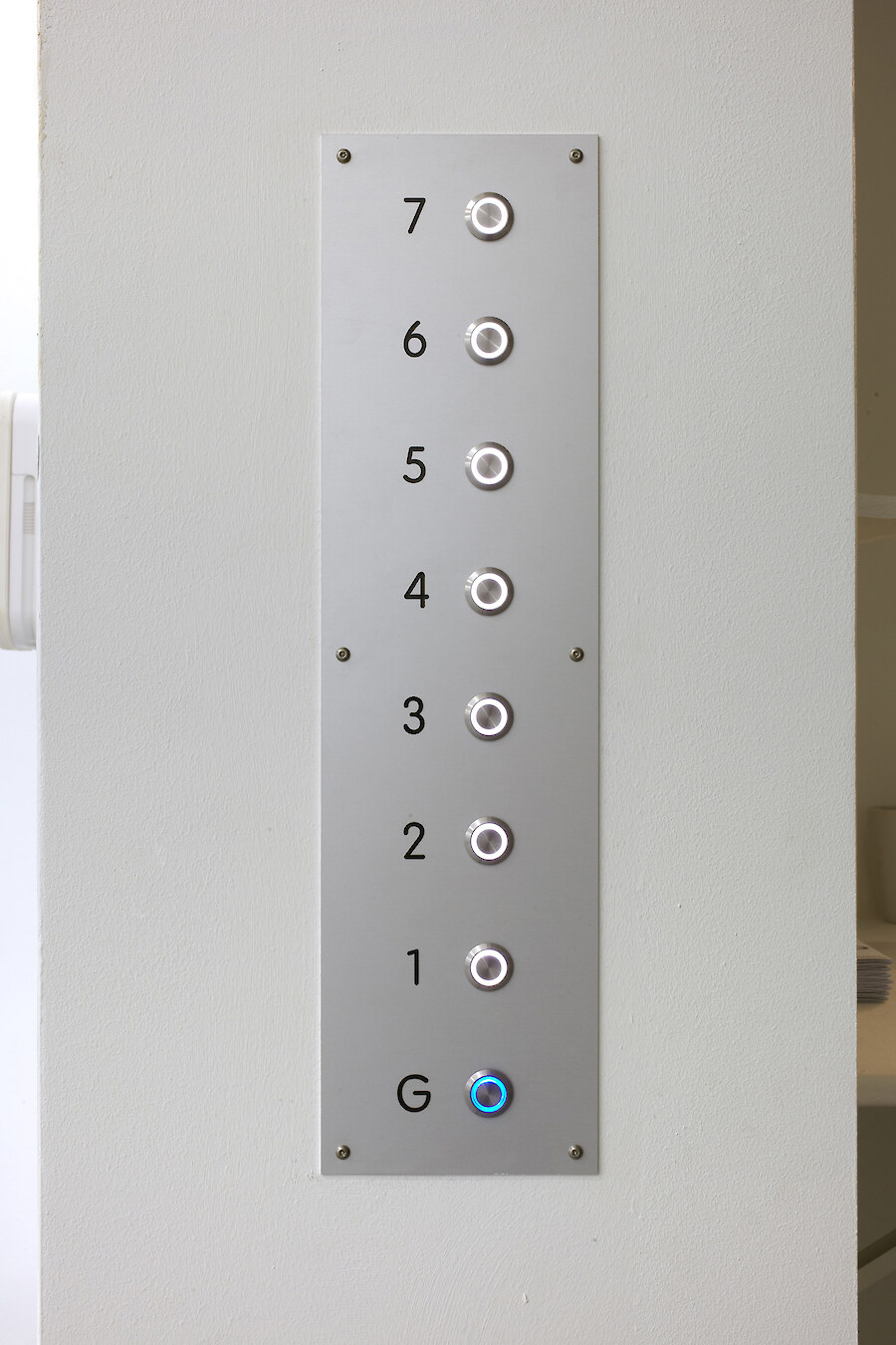 Casper Perrin Yoakum, *Untitled*, 2012, Lights, lift panel, electronic controllers. Engineered by Matt Curtis-Knight