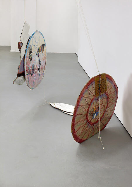 Holly White, *Never Forget Always Regret, phone photos then till now (Summer of my Life 2012)*, (detail) 2012, Cardboard, string, resin, phone photos October 2011- London Olympics 2012