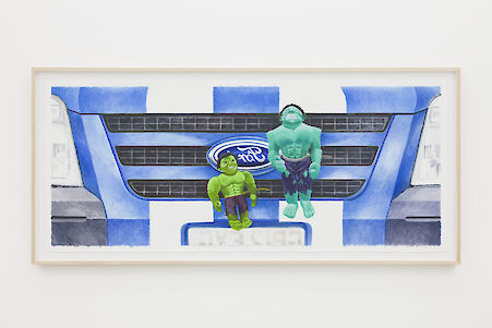 Stuart MiddletonMore Love Hours Than Can Ever Be Repaid not inc. Service charge. Whiteinch, 2020

Watercolour, gouache and coloured pencil on paper
72 x 162.5 x 3.5 cm
28 3/8 x 64 x 1 3/8 in
(CI-SM-0098)

Additional Views, artwork