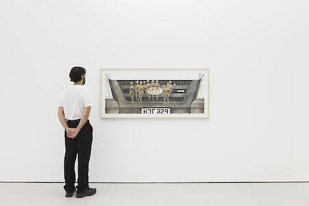 Stuart Middleton44: Yo Lo Vi (I saw it) KFC Markham Moor A1 North, 2020

Watercolour, gouache and coloured pencil on paper
72 x 162.5 x 3.5 cm
28 3/8 x 64 x 1 3/8 in
(CI-SM-0097), artwork