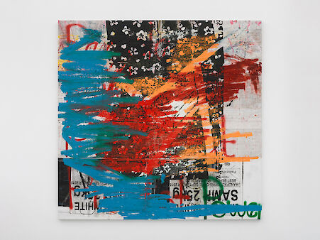 Oscar Murillo(untitled) news, 2020
Oil, oil stick, graphite and spray paint on canvas and linen
205 x 210 cm
80 3/4 x 82 5/8 in
(CI-OM-0257)
Additional Views, artwork
